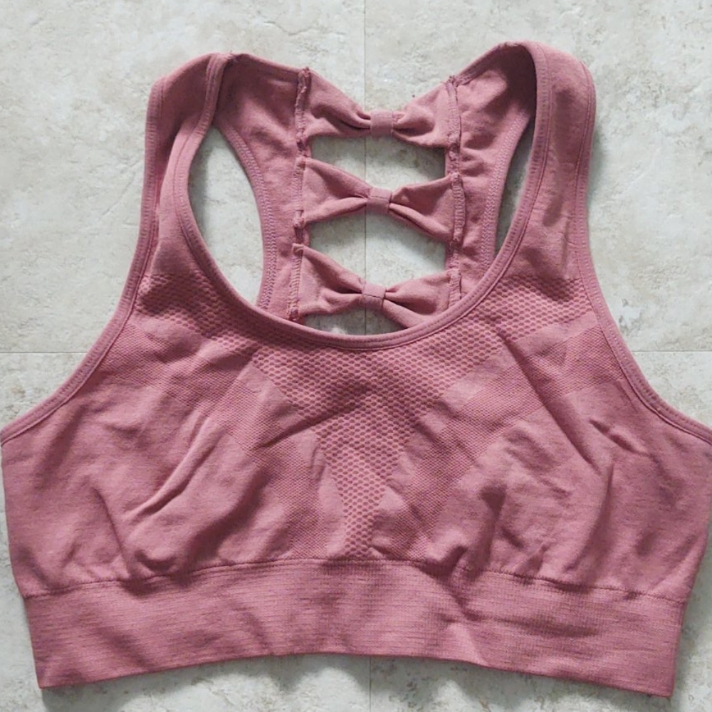 Pink bow sportsbra